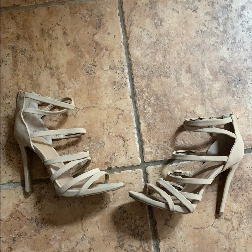 Tan high heels